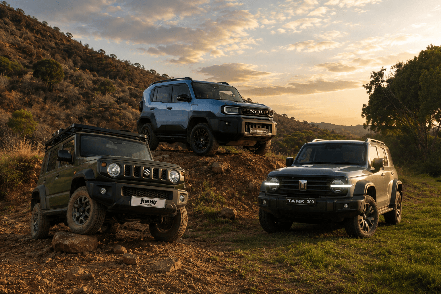 Land Cruiser FJ vs Suzuki Jimny 5-door vs GWM Tank 300: compact off-roader decision